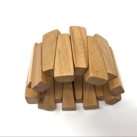 Wood wide stretch bracelet - Picture 5 of 7